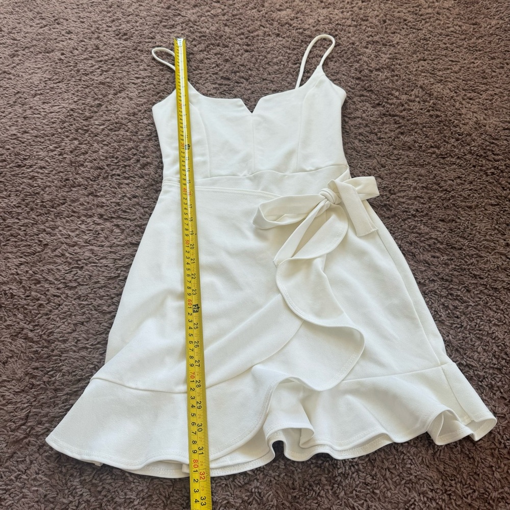 Blue Blush White Ruffled Wrap Dress Sleeveless S Small - Picture 7 of 10